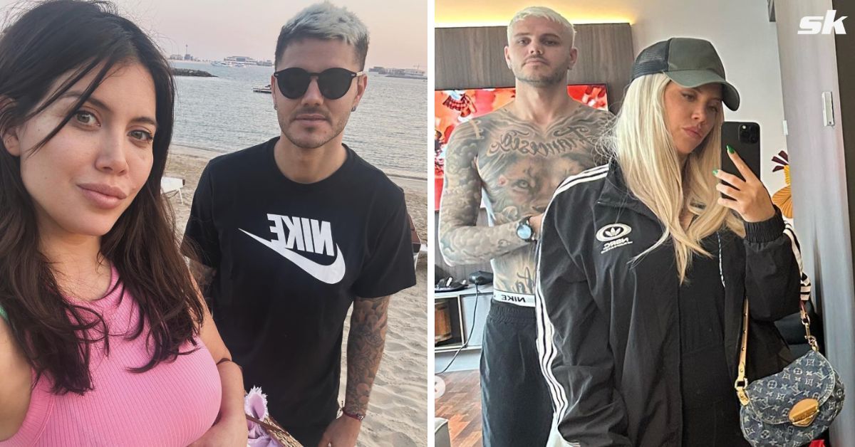 Former Paris Saint-Germain forward Mauro Icardi Ave his wife, Wanda Nara