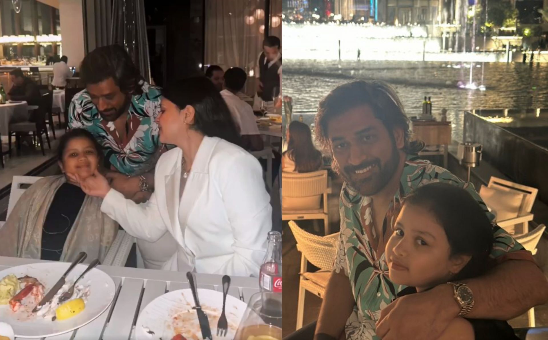 MS Dhoni with his wife and daughter. 