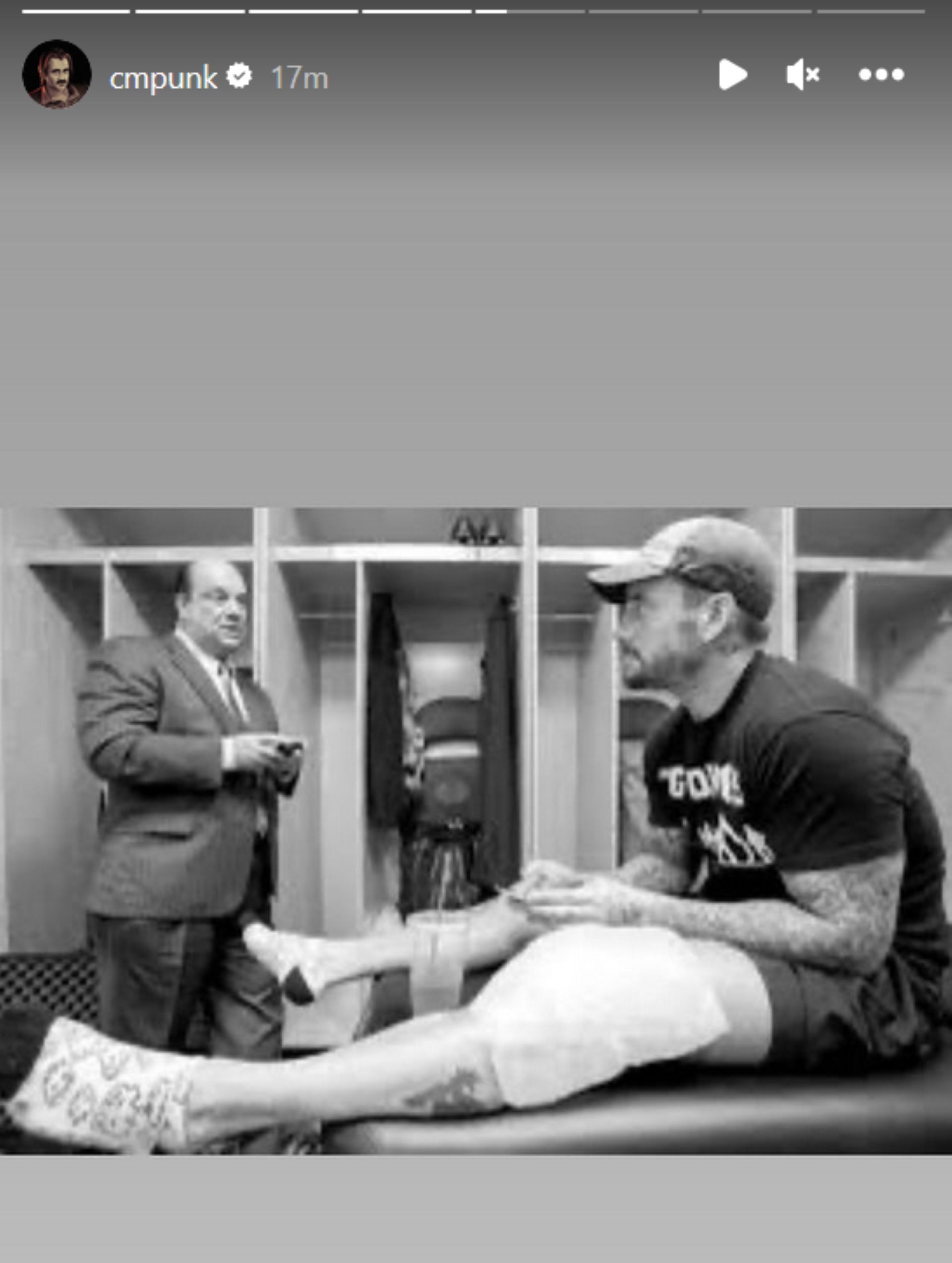 Screenshot of CM Punk's post on Instagram Stories