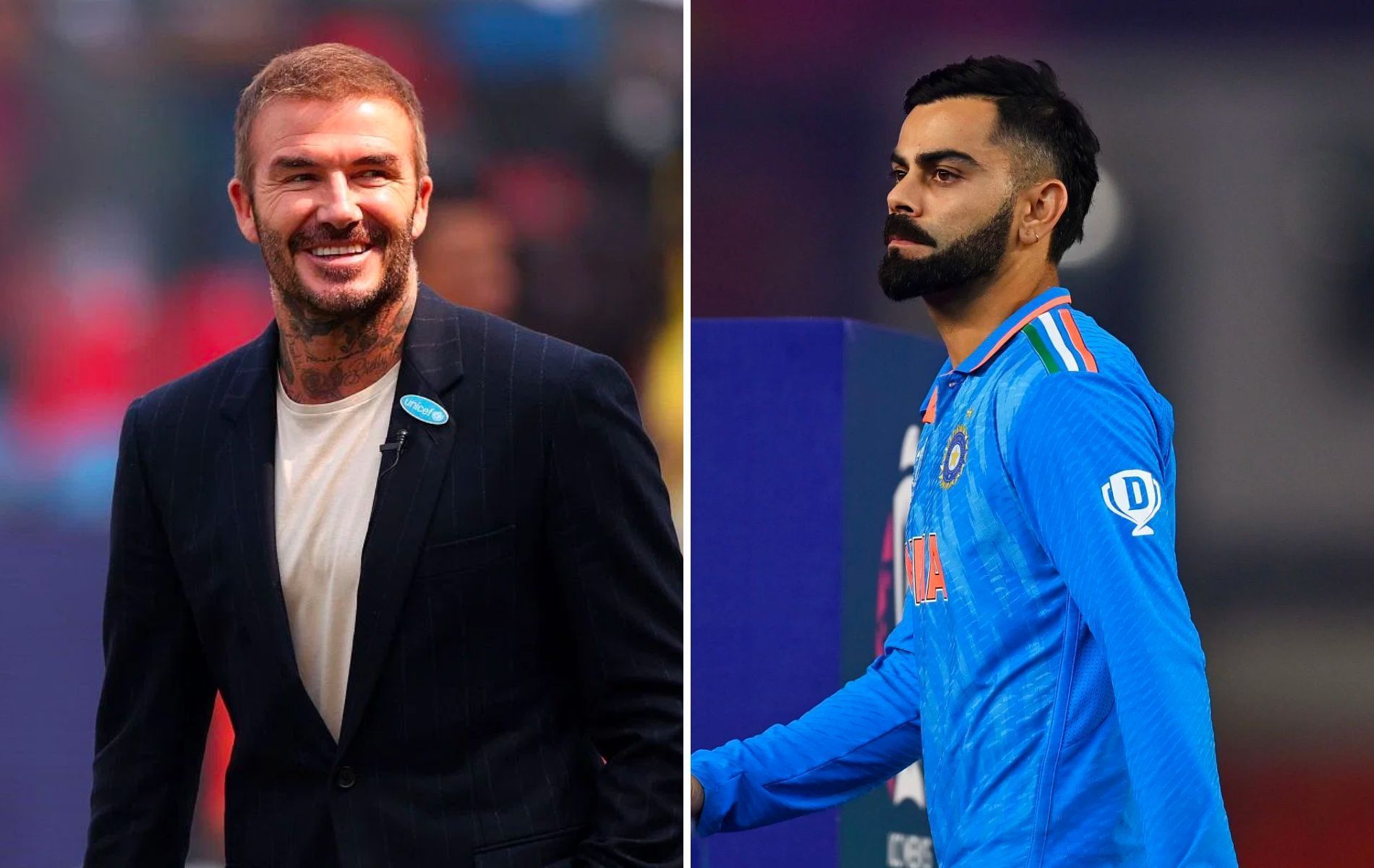 David Beckham (L) and Virat Kohli (R).