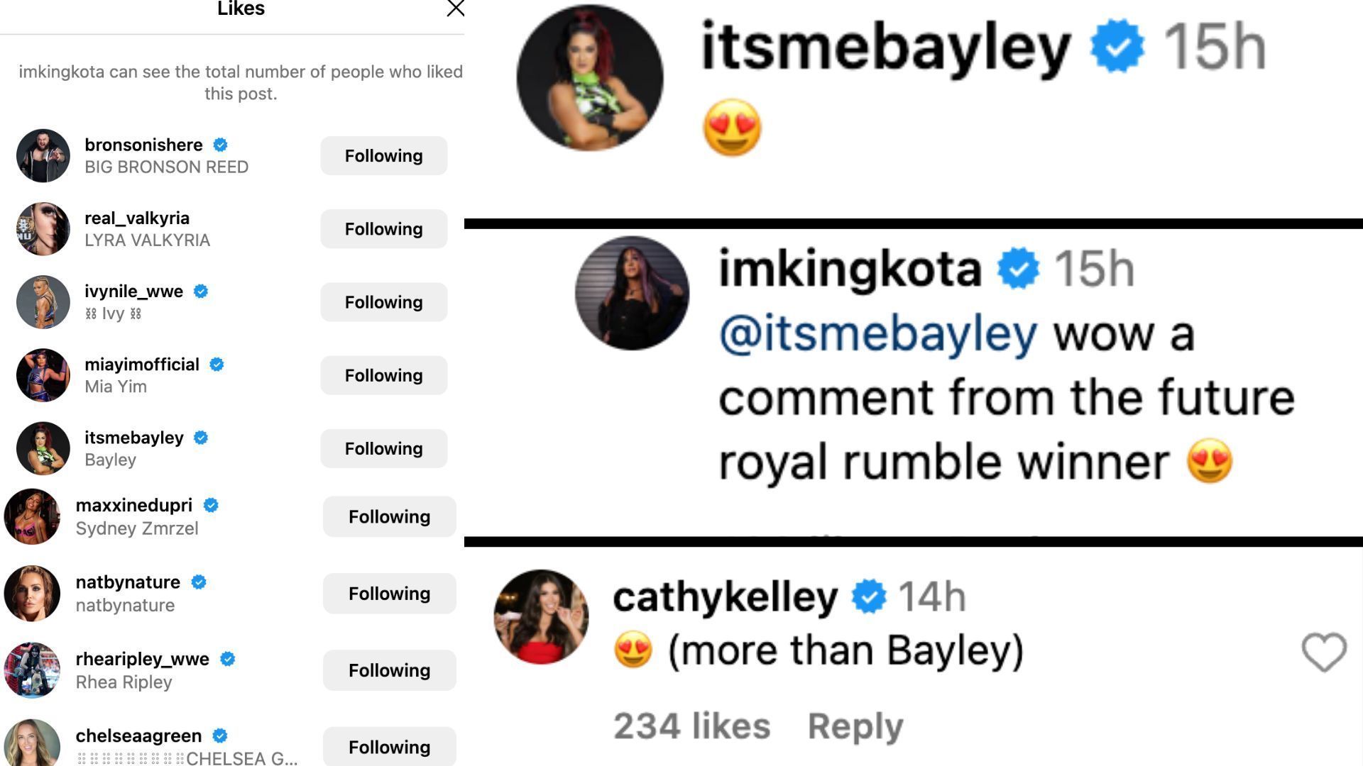 Stars react to Kai&#039;s message after RAW.