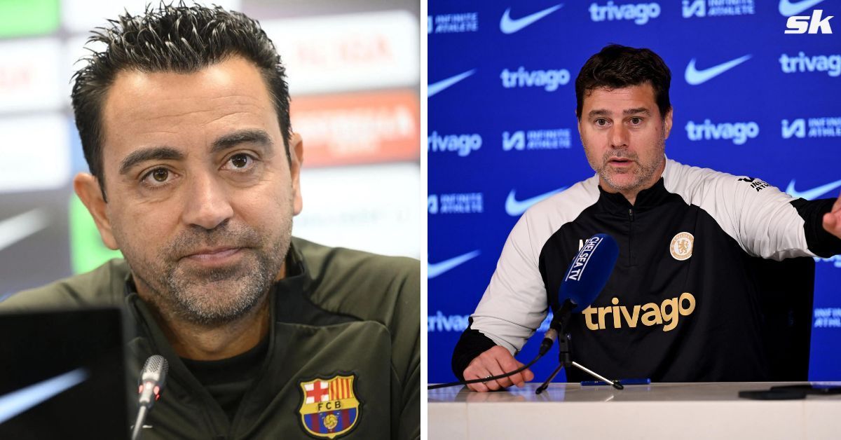 Barcelona manager Xavier Hernandez (left) and Chelsea boss Mauricio Pochettino