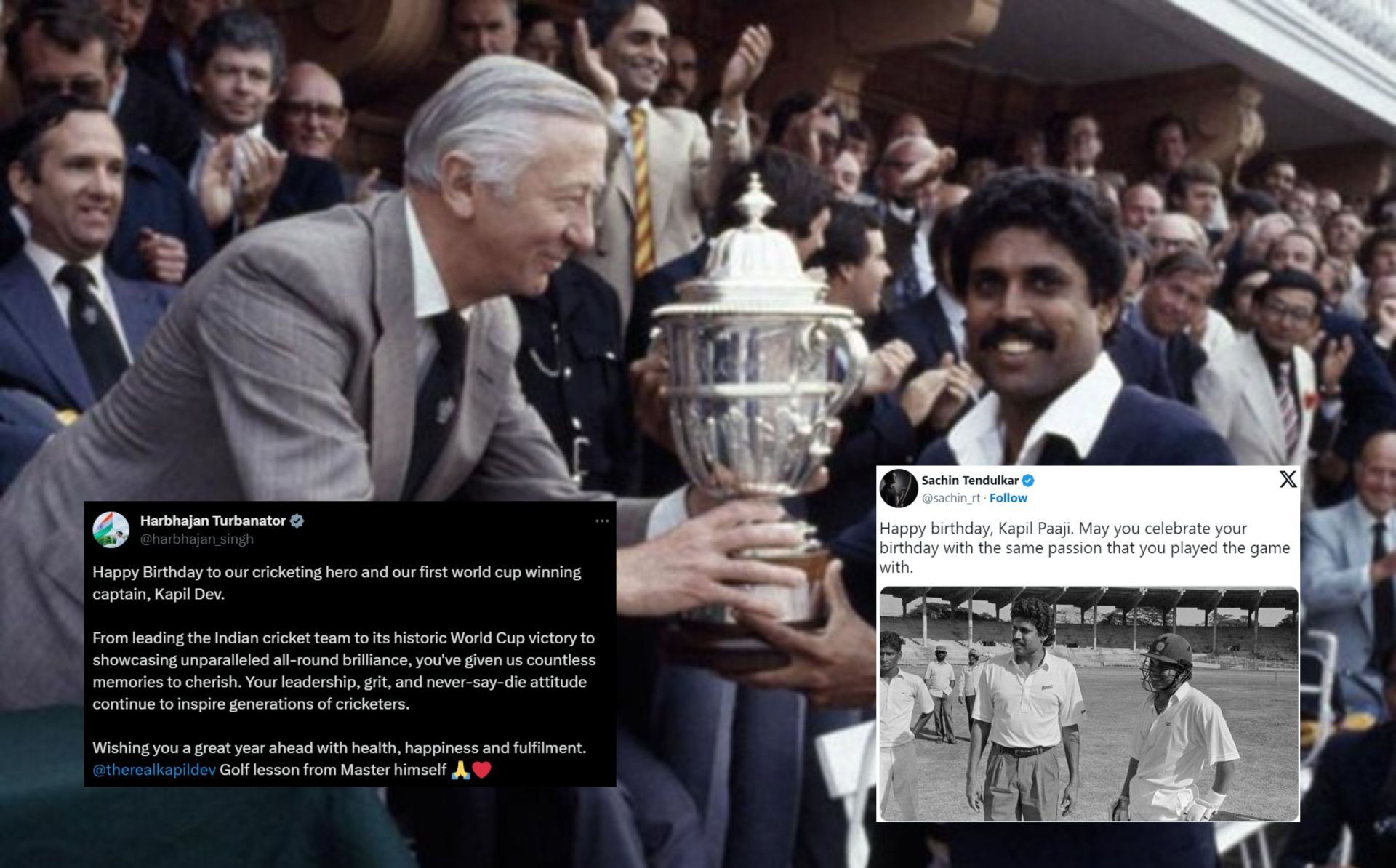 Cricket community and fans wish Kapil Dev on his 65th birthday.