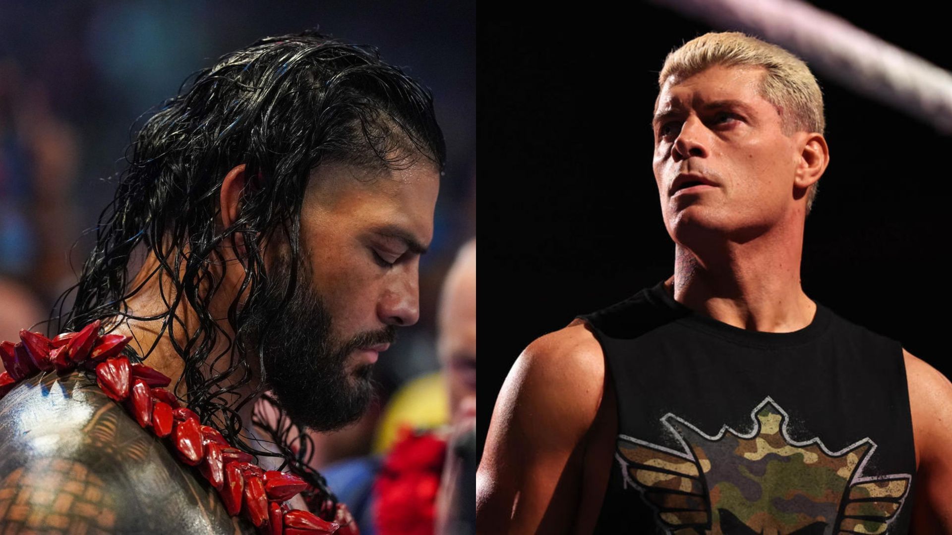 Undisputed WWE Universal Champion Roman Reigns (left) and Cody Rhodes (right)