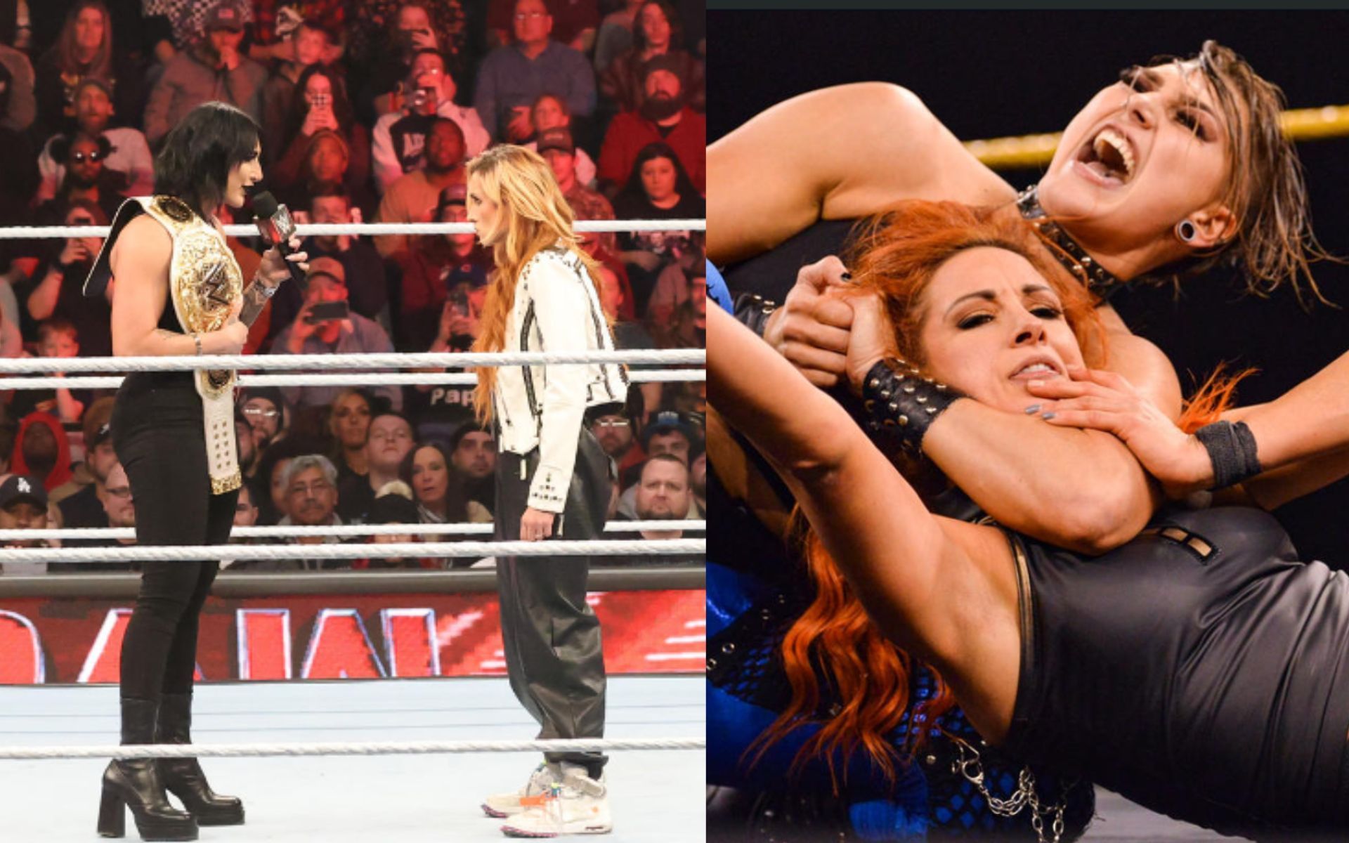 Becky Lynch and Rhea Ripley teased a blockbuster WrestleMania 40 feud on RAW (Image credit: WWE.com)