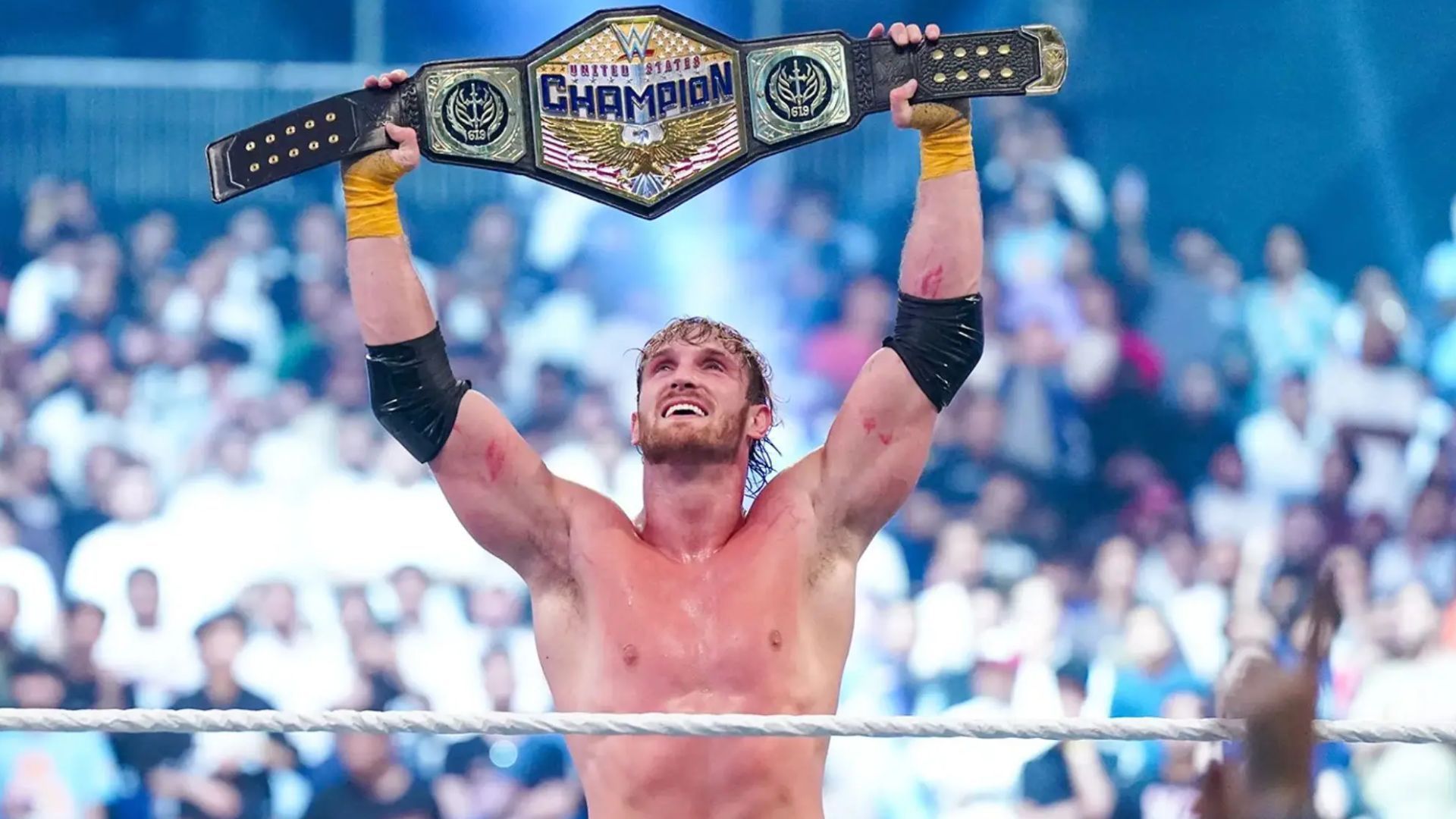 Logan Paul with the US Championship