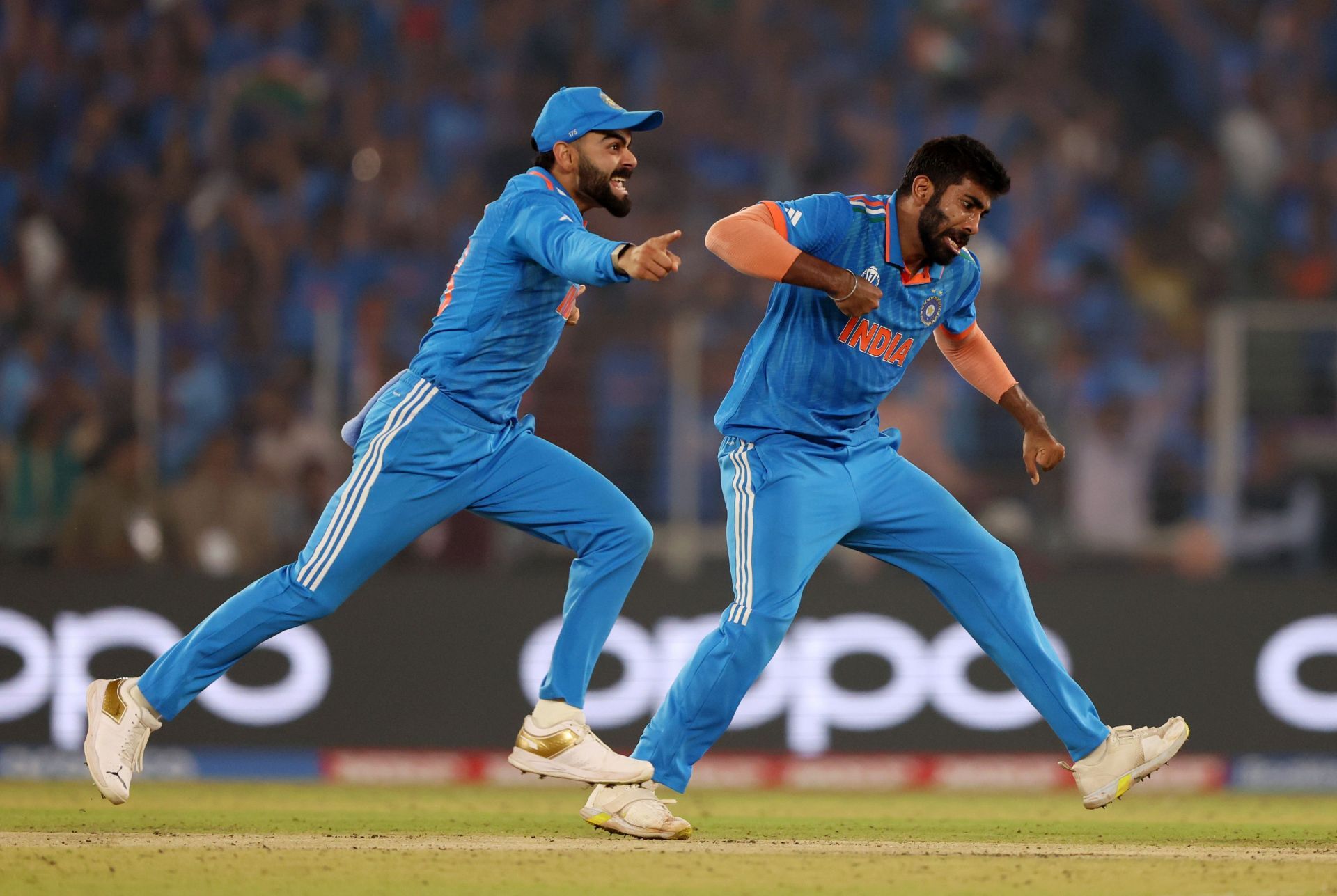Jasprit Bumrah celebrates: India v Australia: Final - ICC Men&#039;s Cricket World Cup India 2023