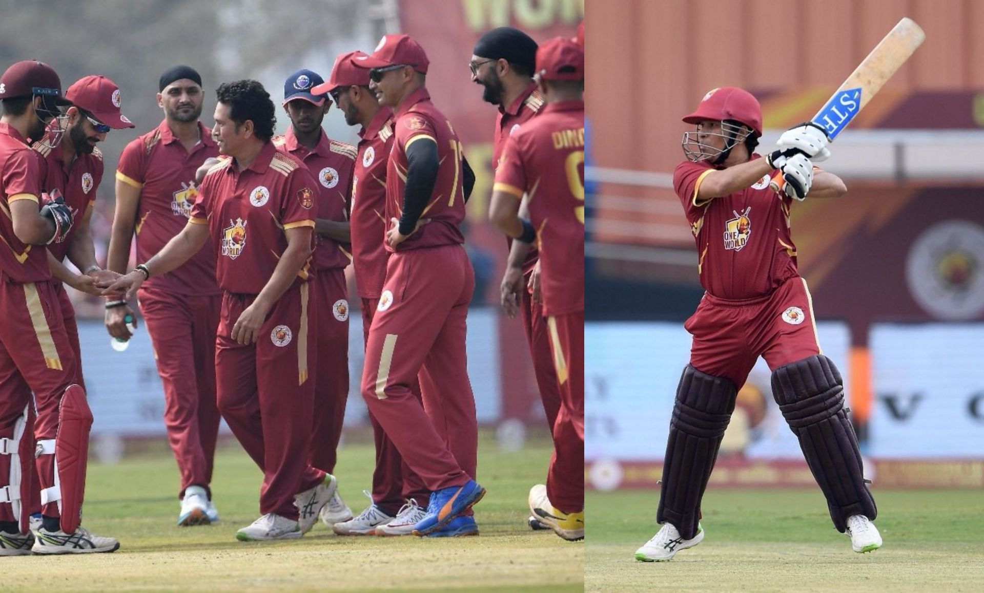 Sachin Tendulkar in action during One World One Family Cup. (Images: X) 