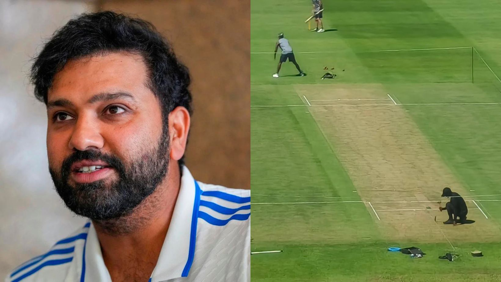 Rohit Sharma (L) lambasts critics of Indian pitches.