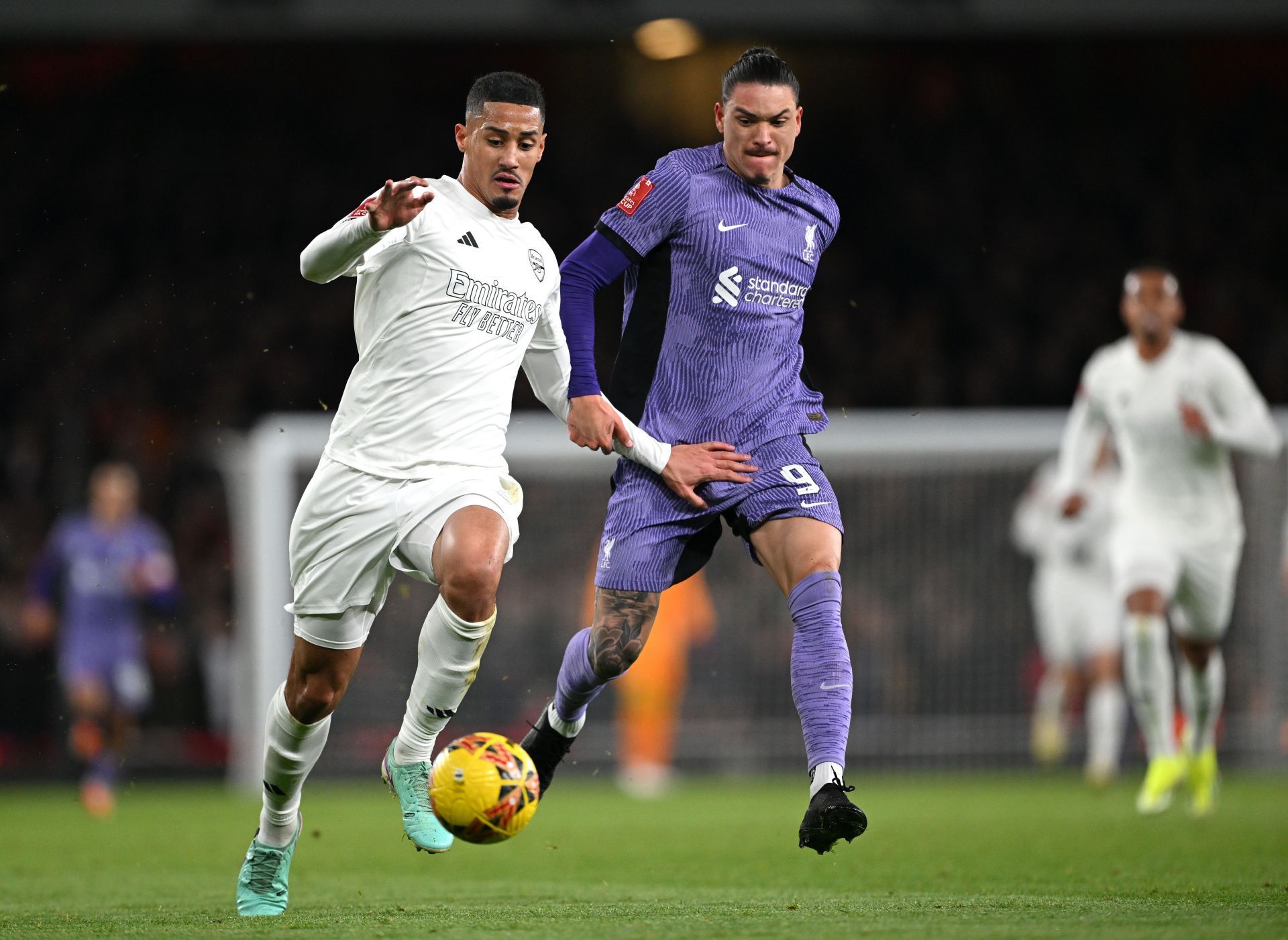 Reds striker Darwin Nunez (right)