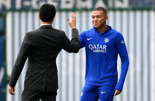 Kylian Mbappe and PSG's President Nasser Al-Khalefi