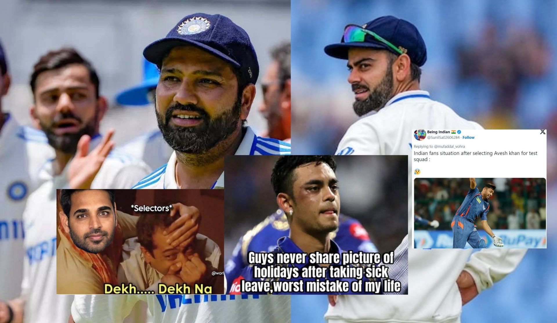 Fans share memes after BCCI announces India squad for upcoming series.