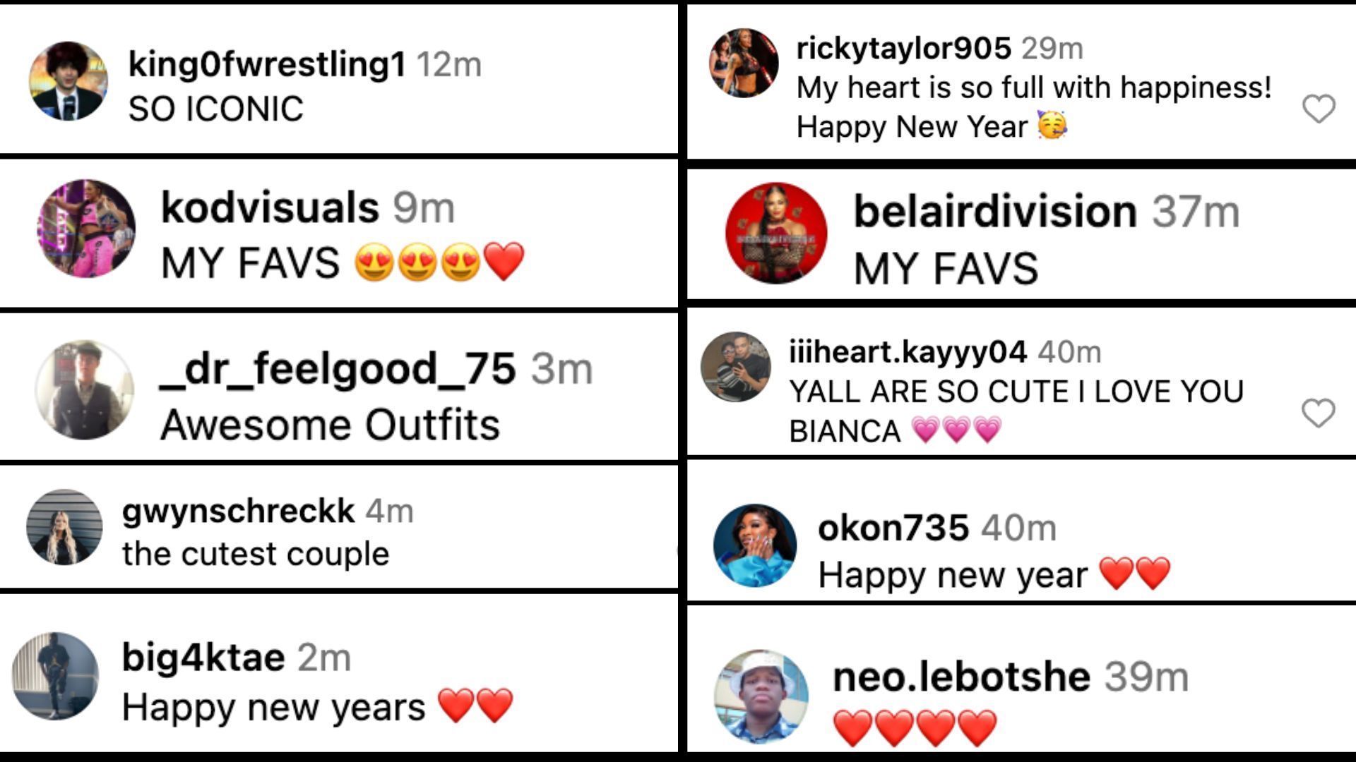 Fans react to Belair&#039;s New Year&#039;s post on Instagram.