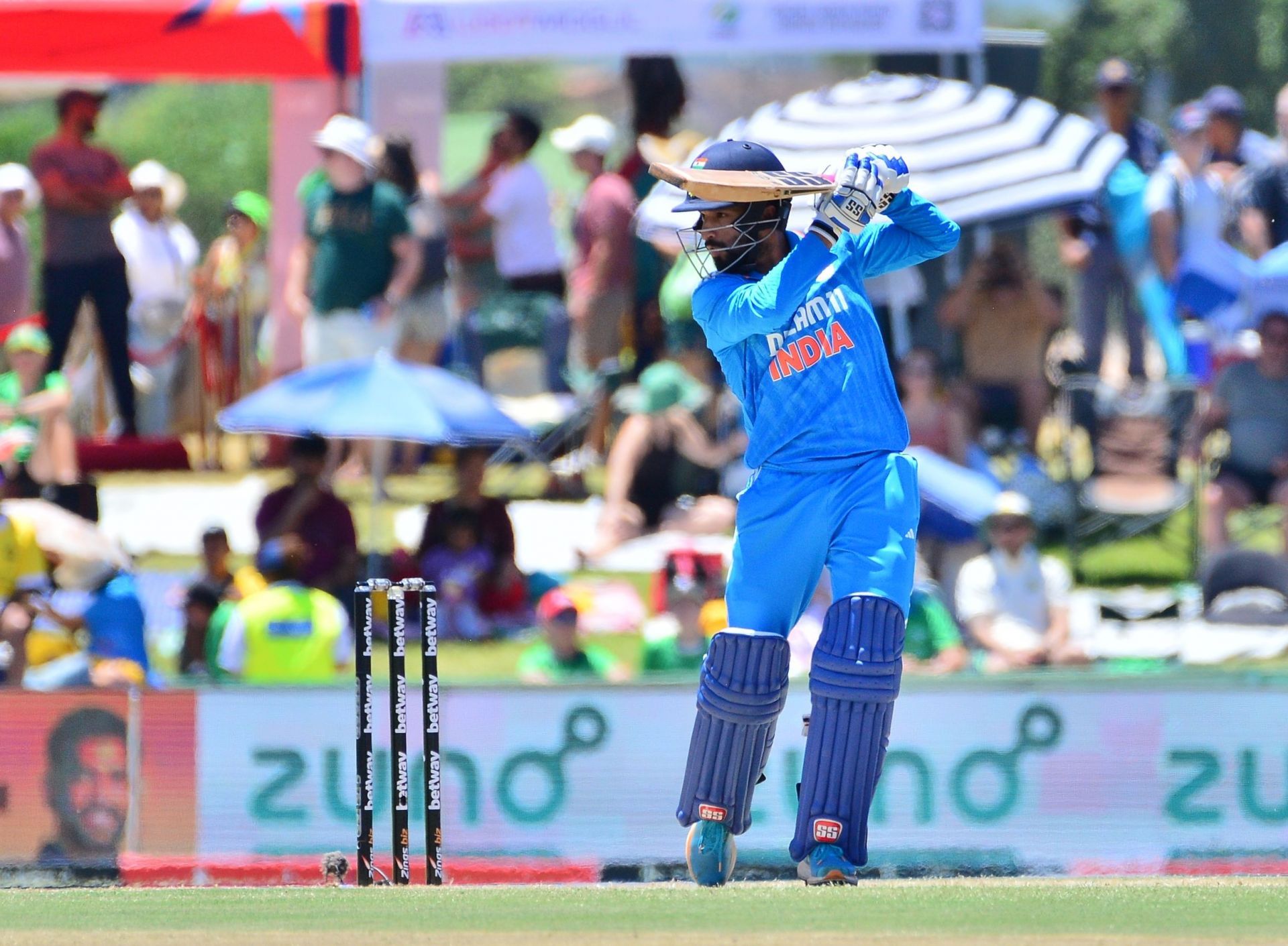 Rajat Patidar in action during his international debut: South Africa v India - 3rd One Day International