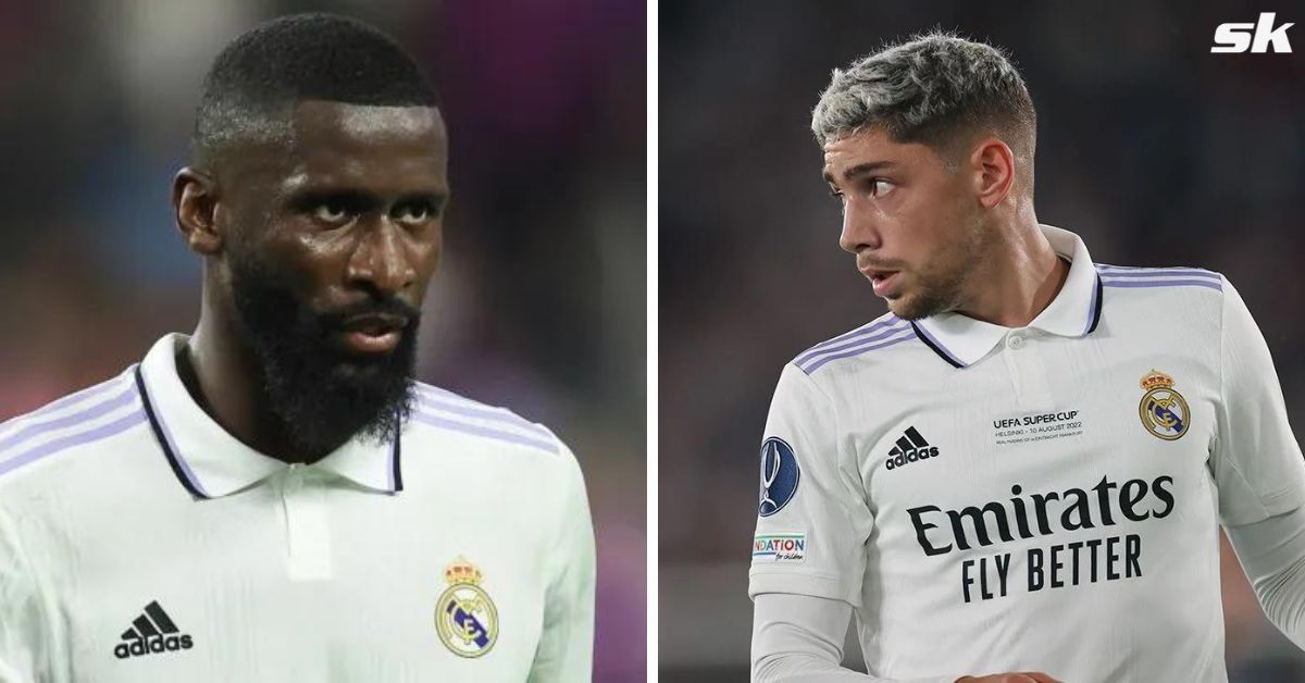 Real Madrid stars Antonio Rudiger and Federico Valverde 