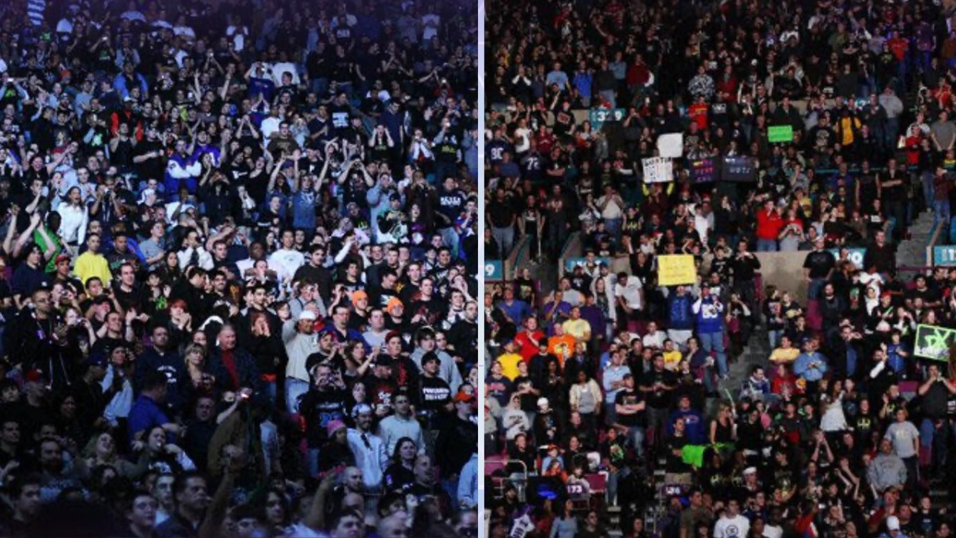 A shot of fans at a WWE event.