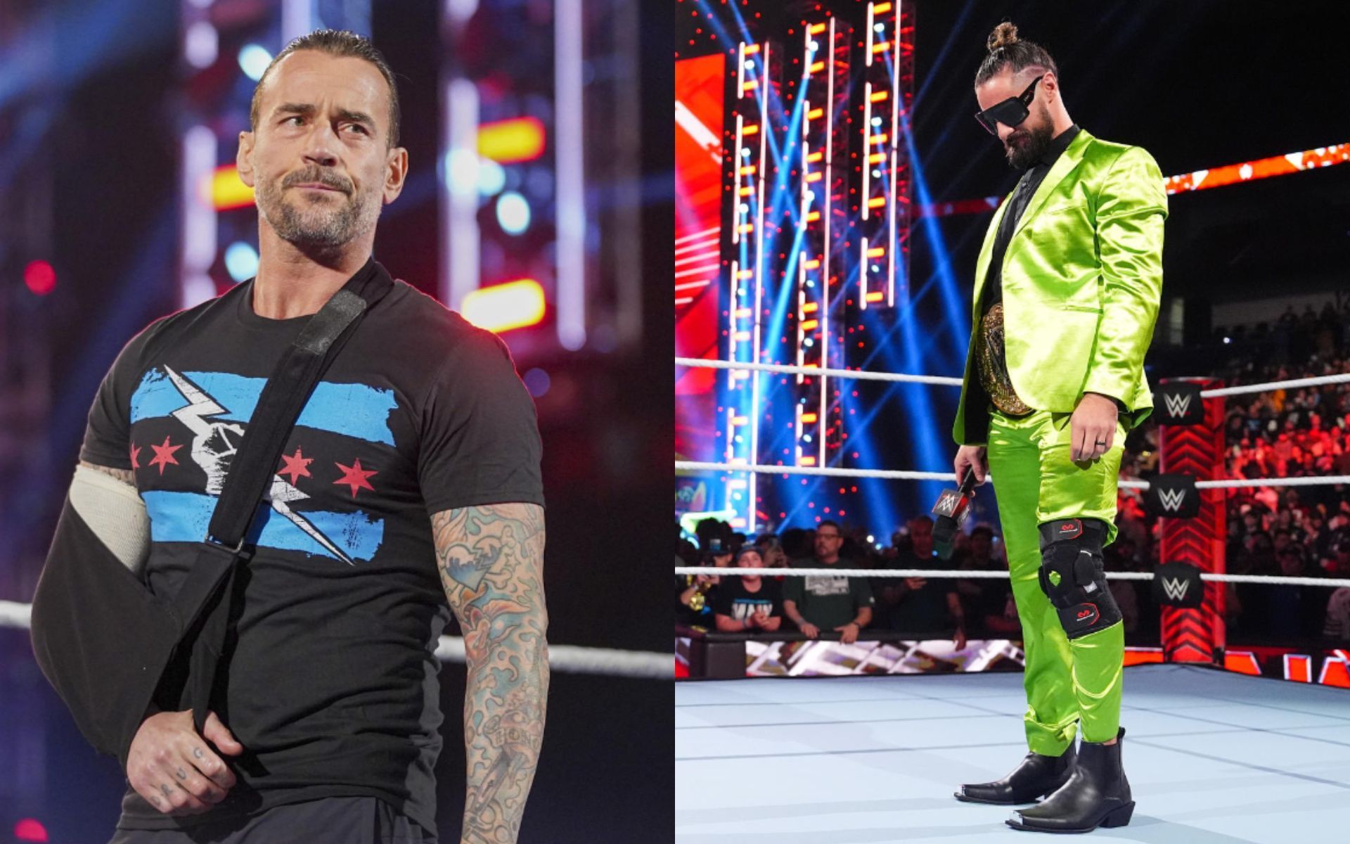 CM Punk and Seth Rollins were injured in the first month of 2024 (Image source: WWE)