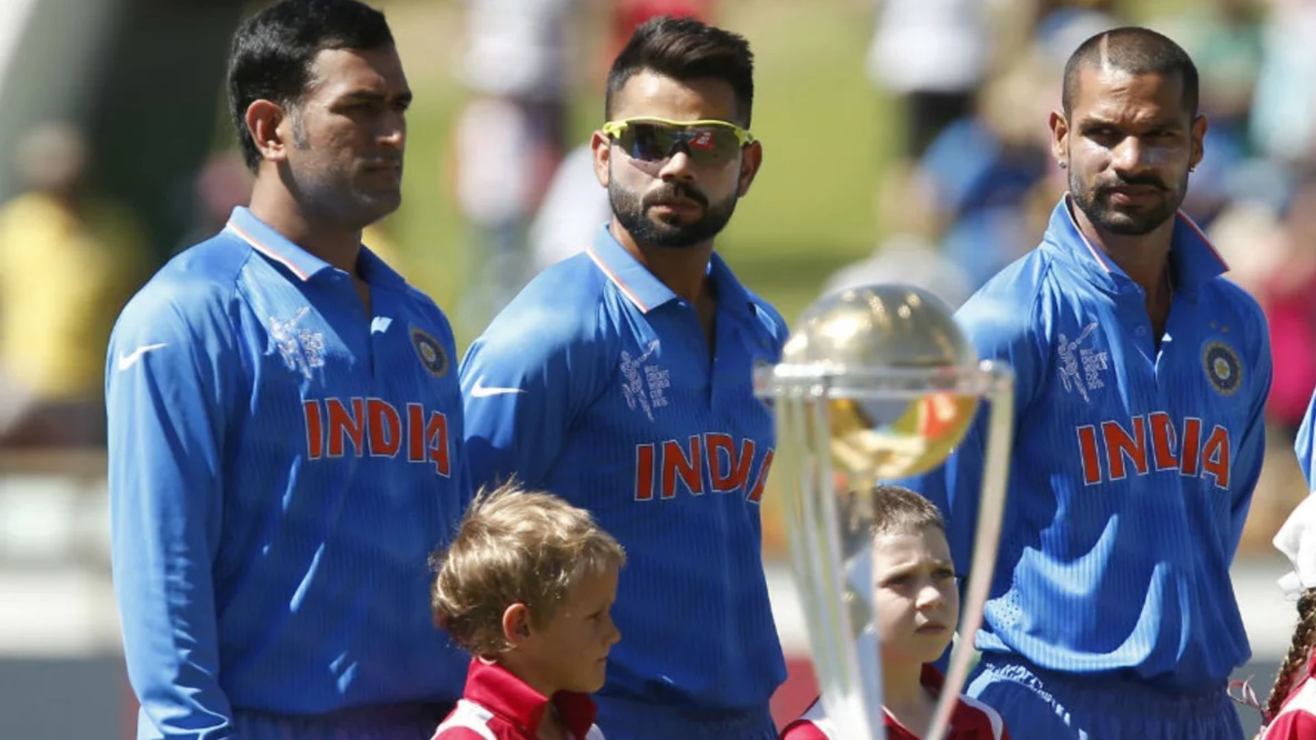 (L-R) MS Dhoni, Virat Kohli &amp; Shikhar Dhawan