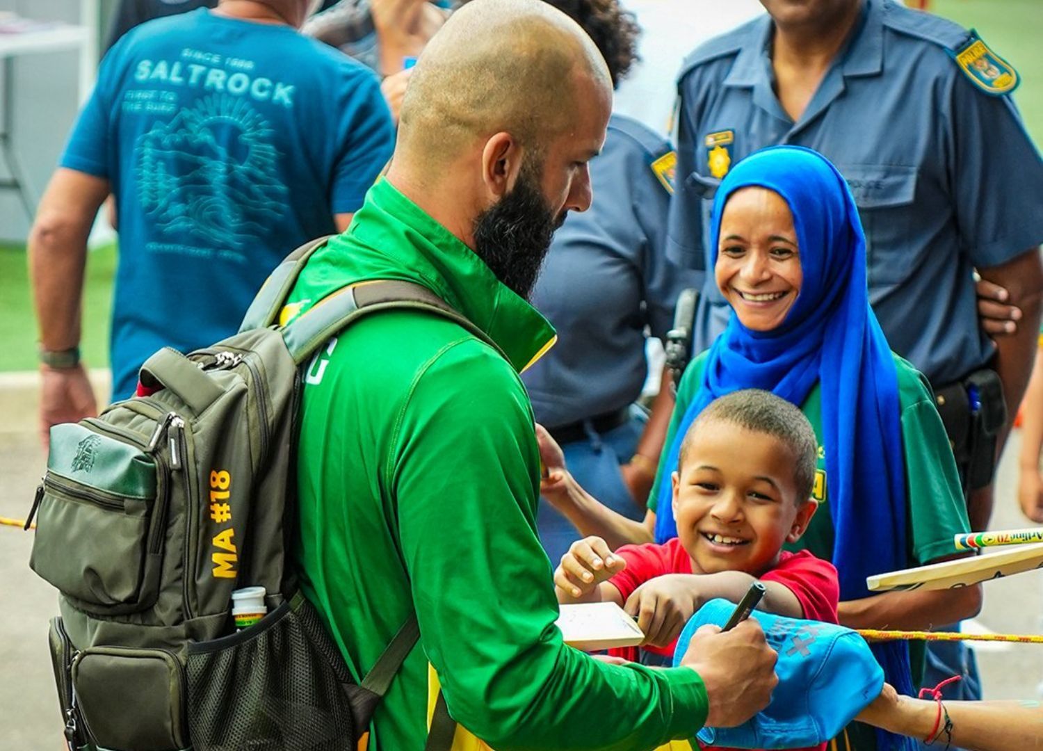 Moeen Ali giving autographs (Credits: X/ JSKSA20)