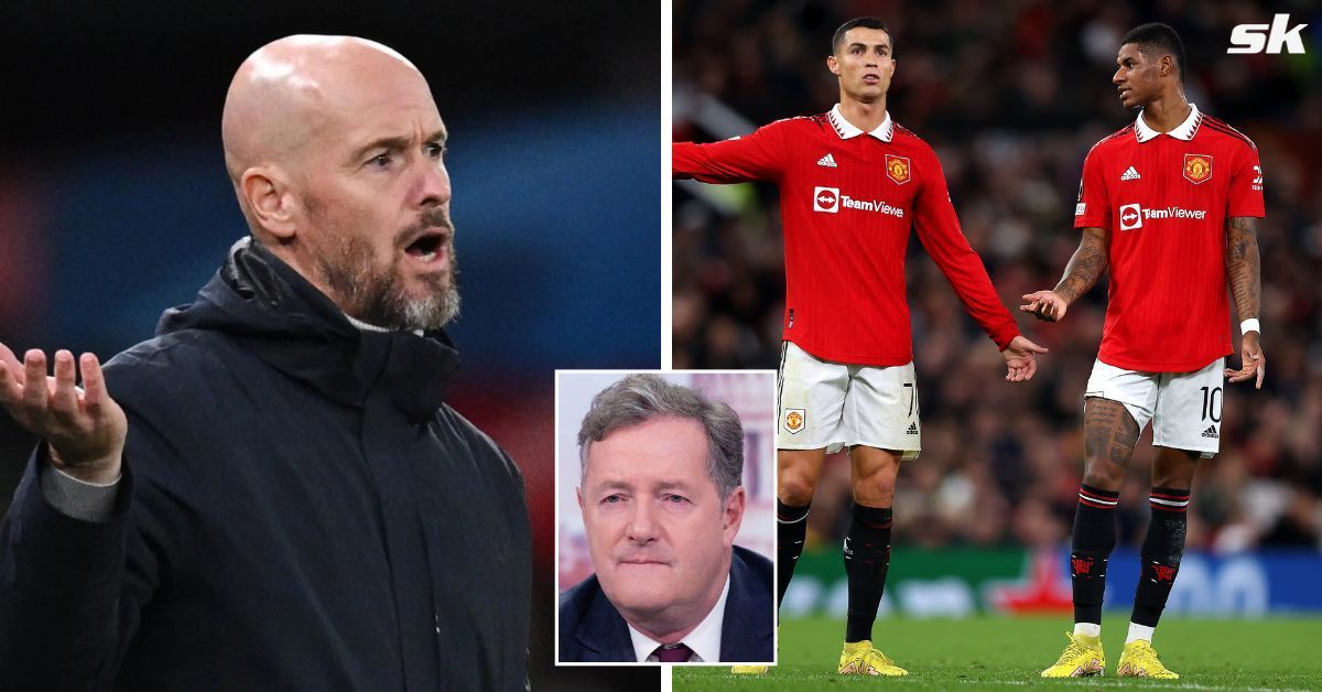 Piers Morgan aimed a jibe at Erik ten Hag after Marcus Rashford