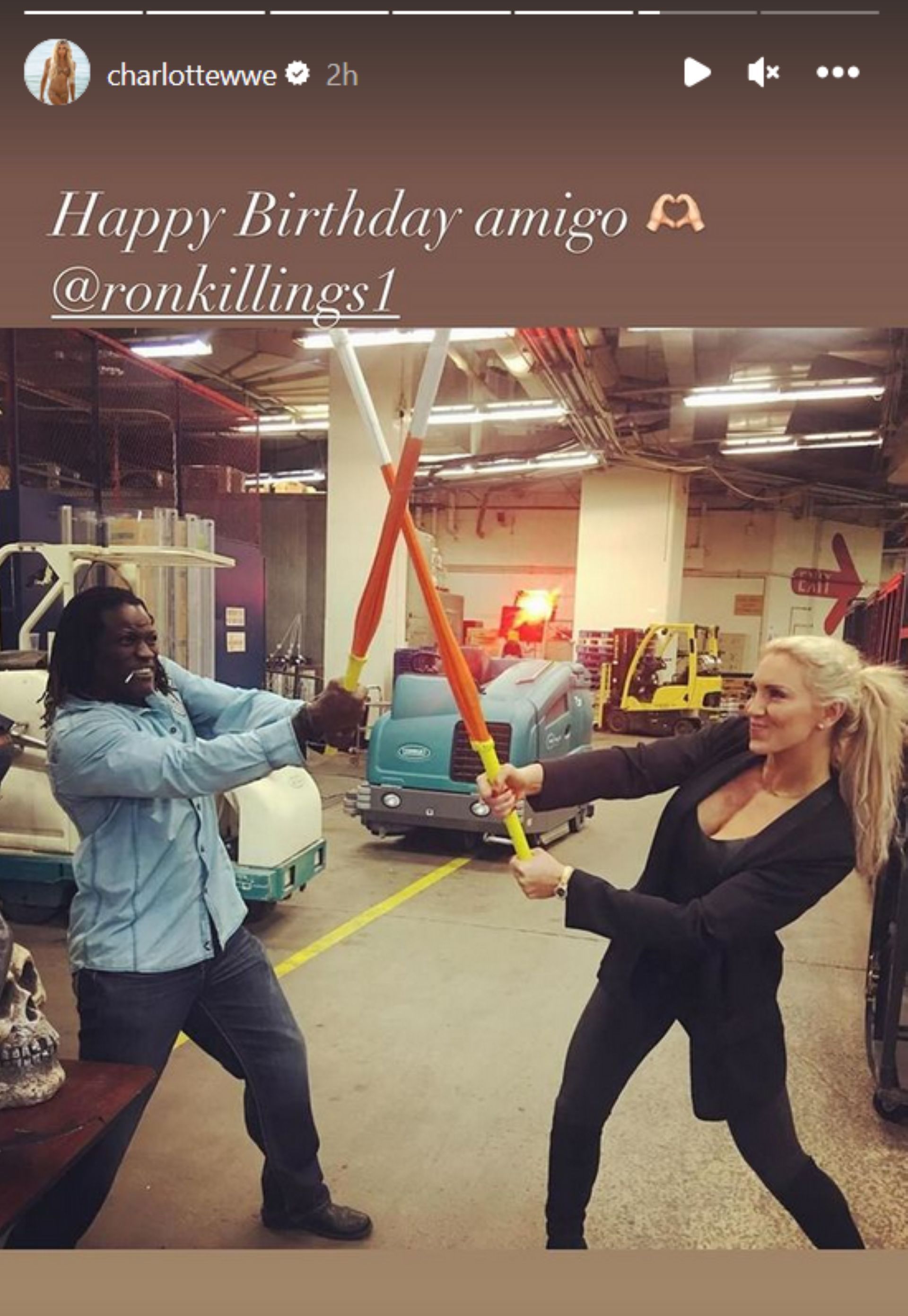 Screenshot of Charlotte Flair&#039;s message to R-Truth on Instagram Stories