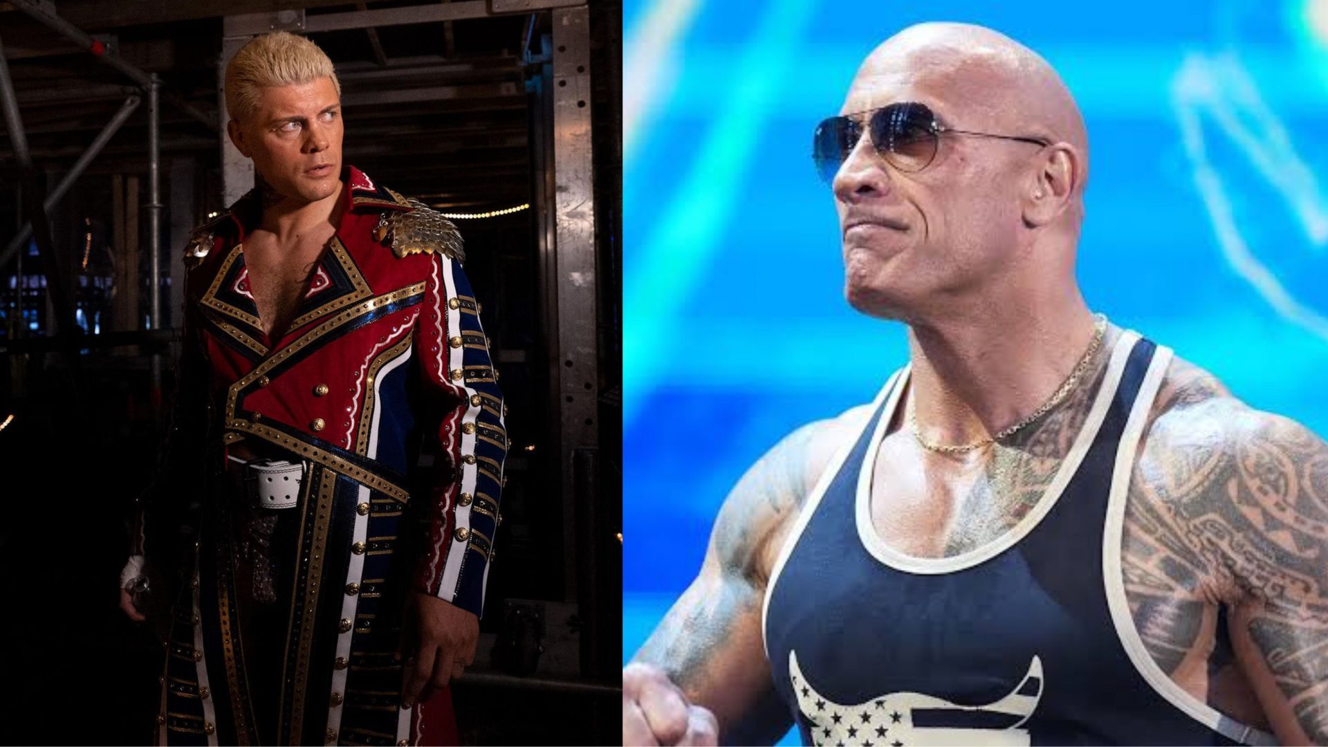 Cody Rhodes (left) The Rock (right)