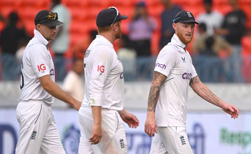 The English players wear a deflated look at the end of Day 2.