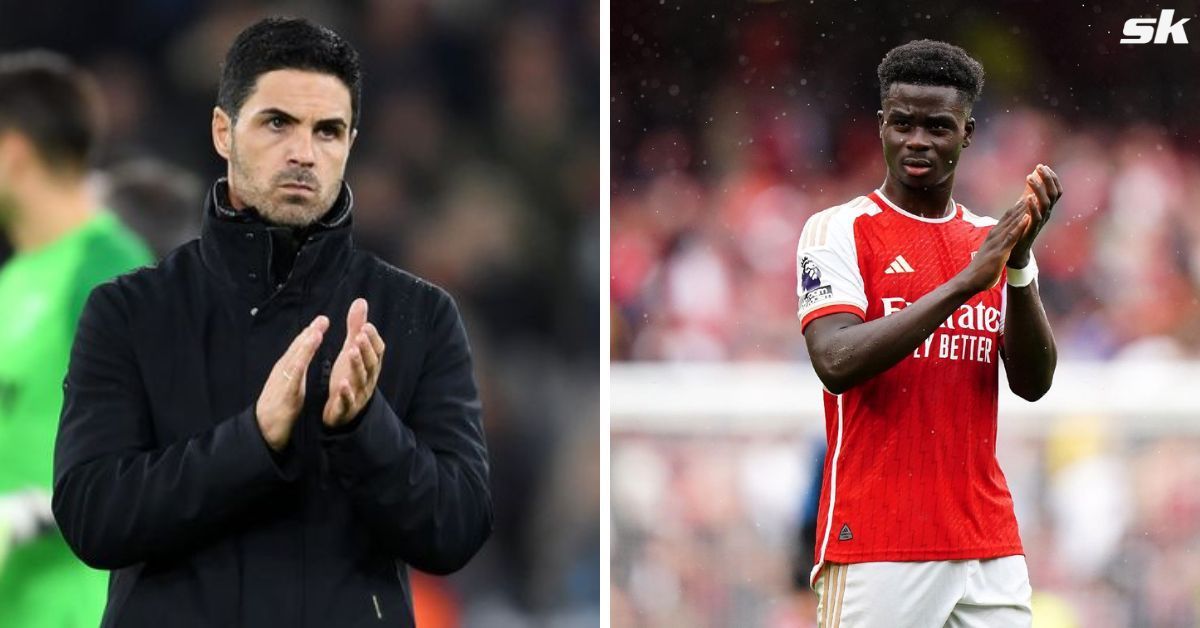 Mikel Arteta and Bukayo Saka (via Getty Images)