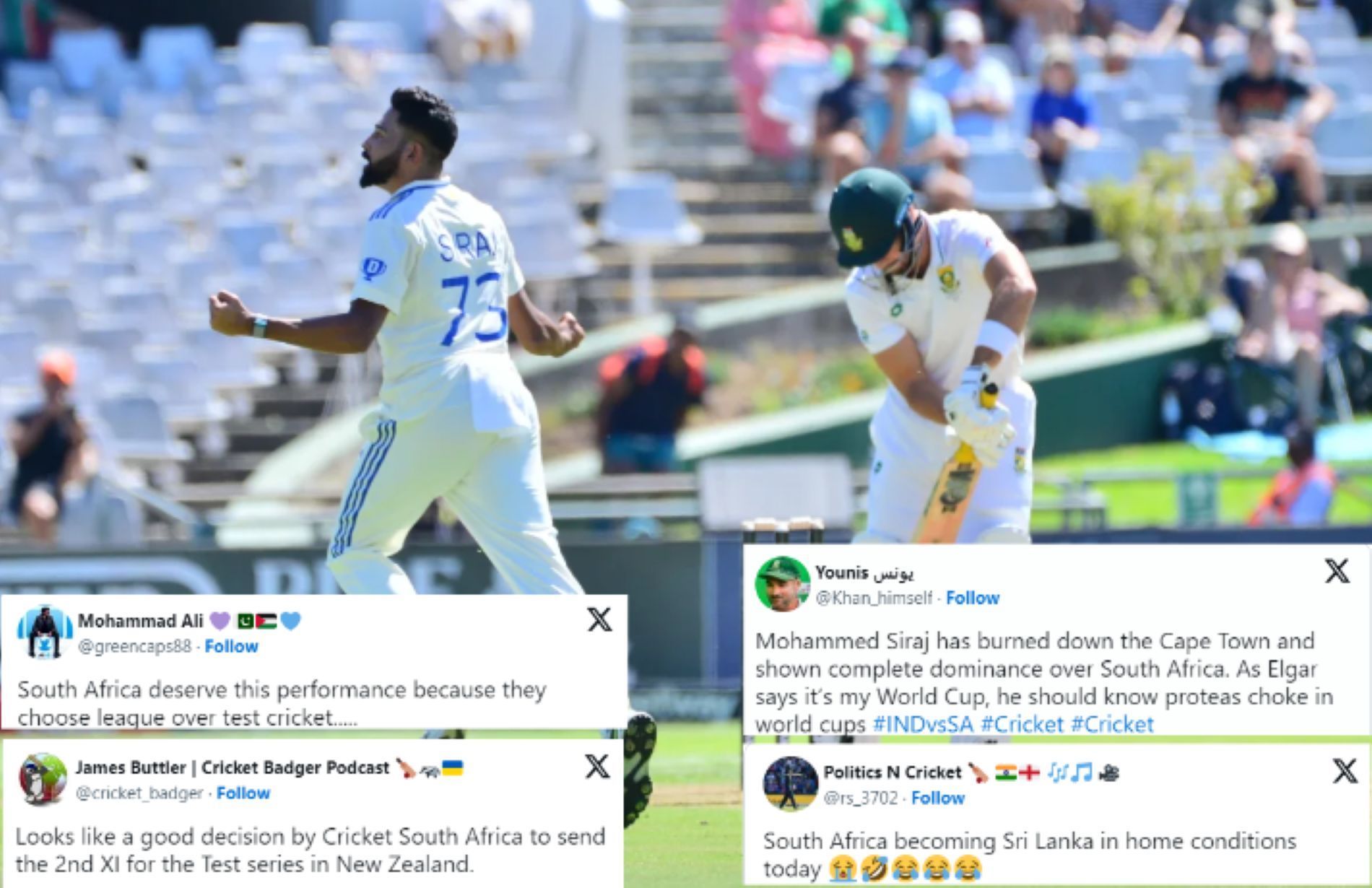 Mohammed Siraj ran through the South African batting lineup in the opening session