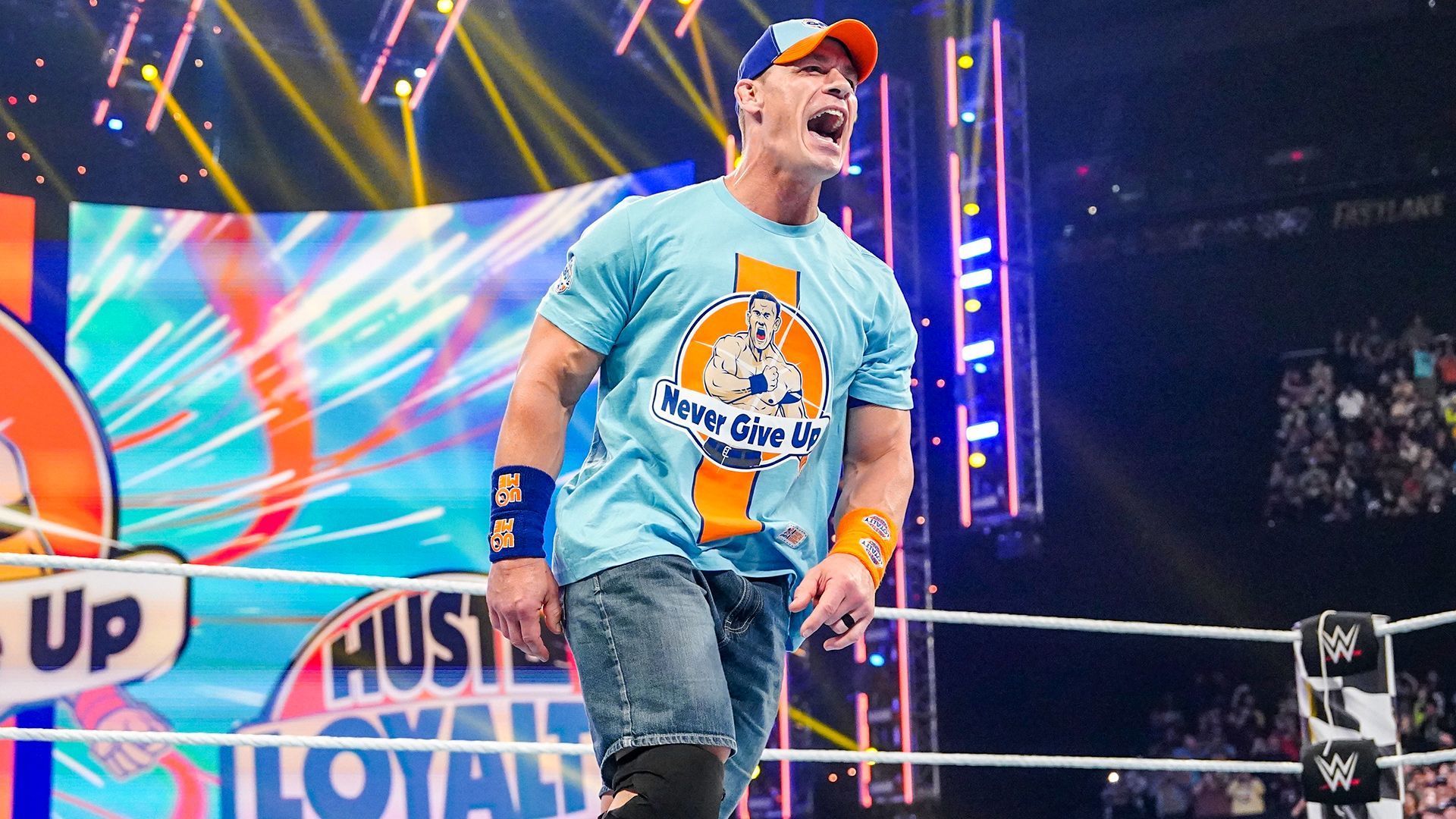John Cena hits the ring on WWE SmackDown