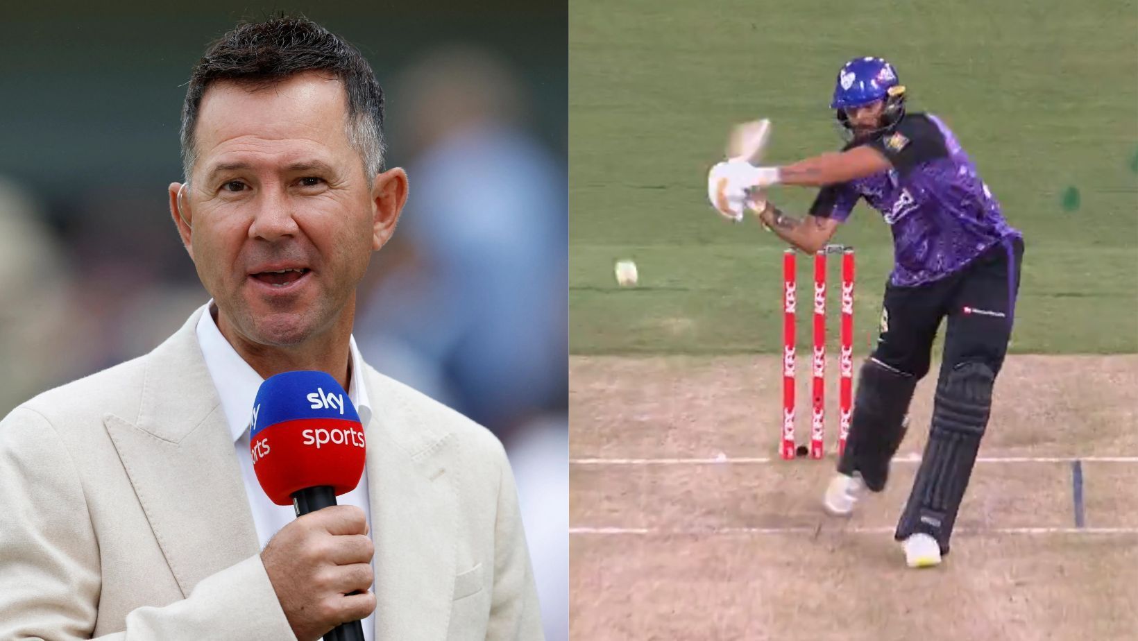 Ricky Ponting (L) and Nikhil Chaudhary.