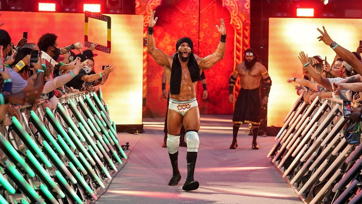 Jinder makes an explosive entrance