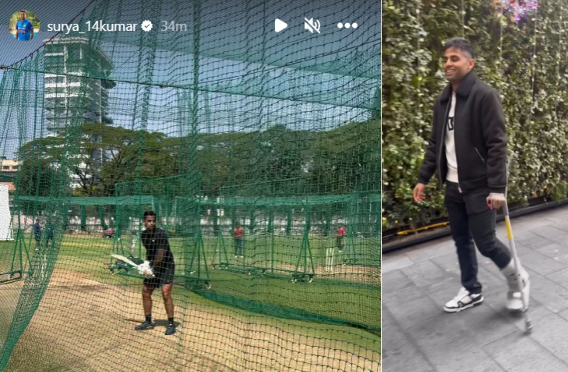 T20 superstar Suryakumar Yadav commences training in nets during rehab. 
