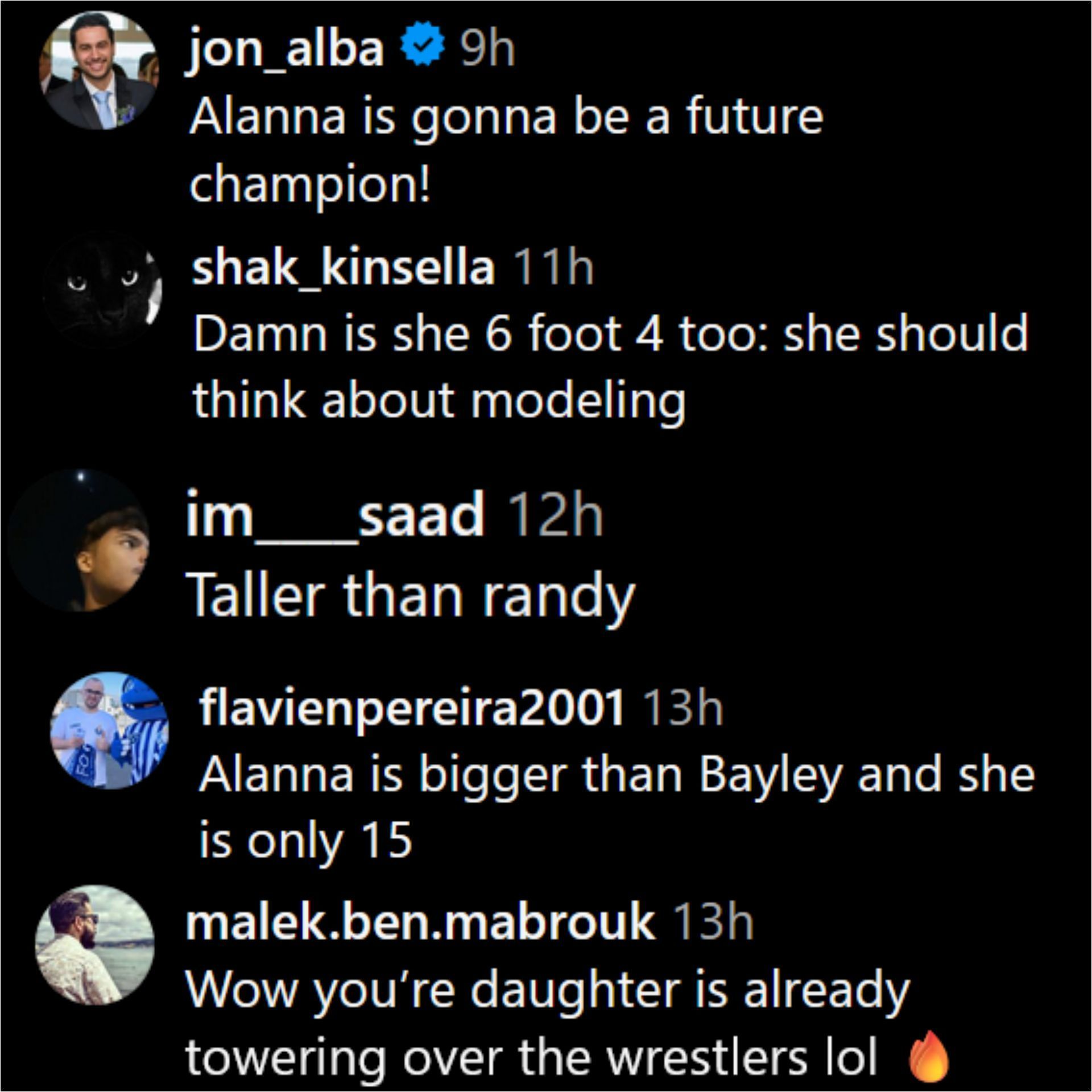 Fan reactions to Allana&#039;s height