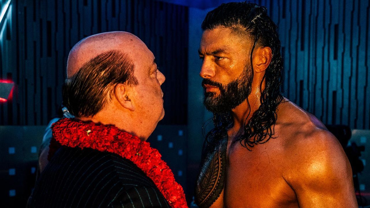 Roman Reigns with Paul Heyman backstage