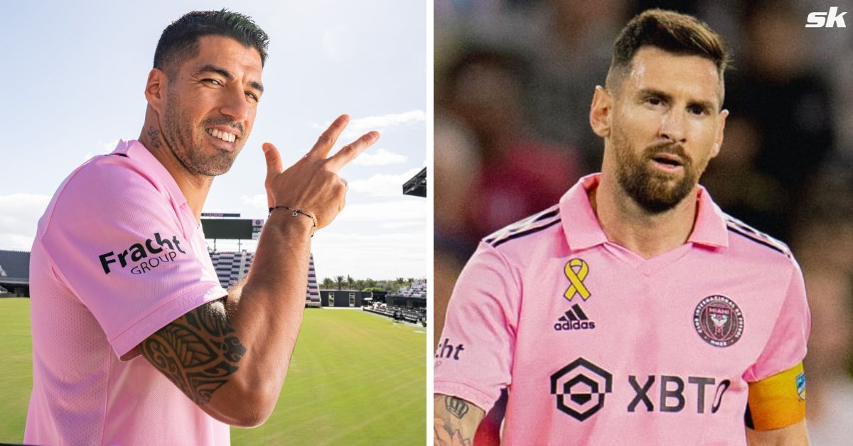 Inter Miami attackers Luis Suarez (left) and Lionel Messi