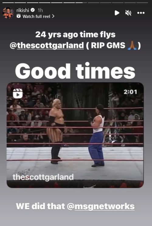 Screenshot of Rikishi's post on Instagram Stories