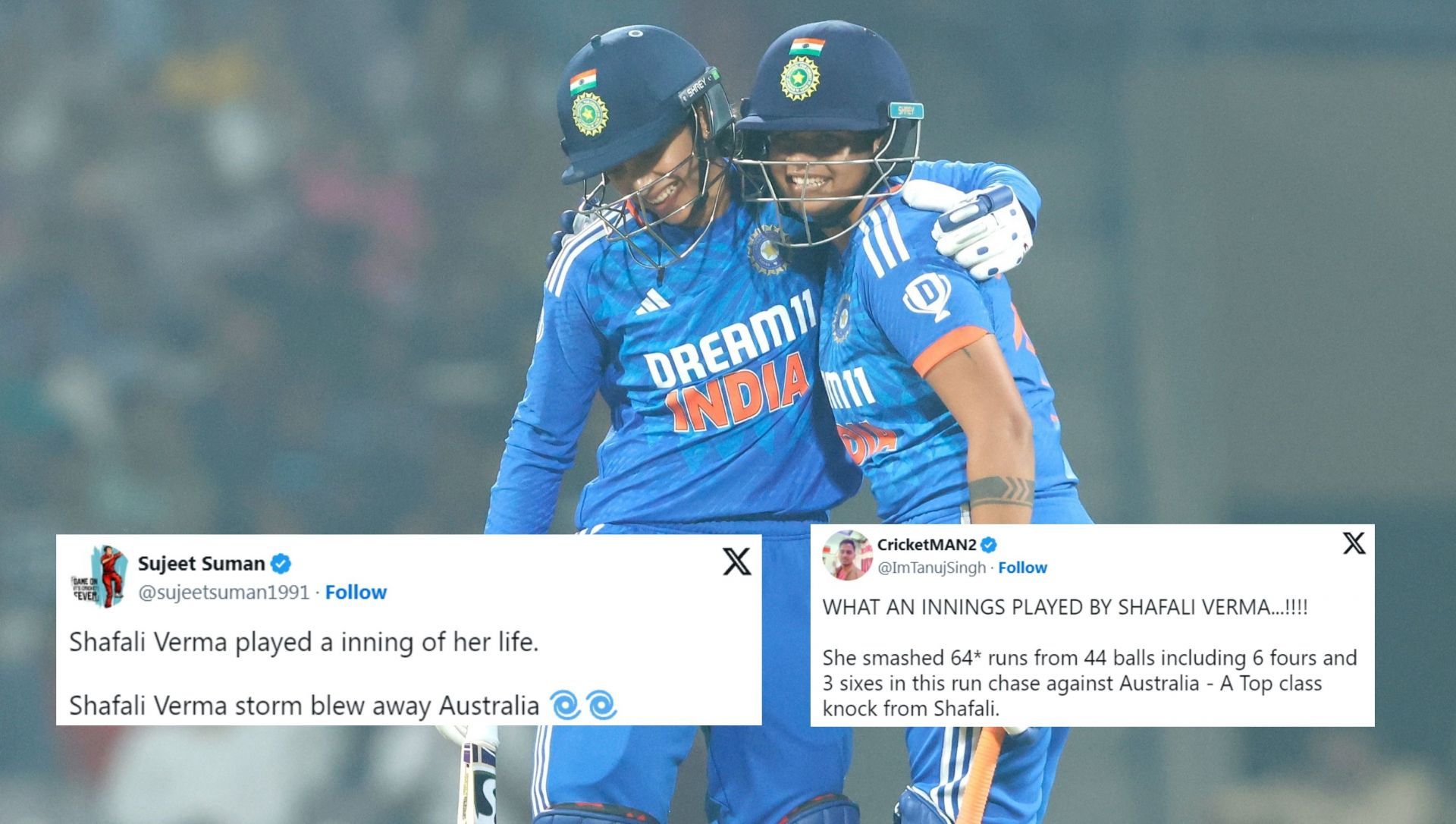 Fans hail Shafali Verma for her match-winning knock against Australia. 