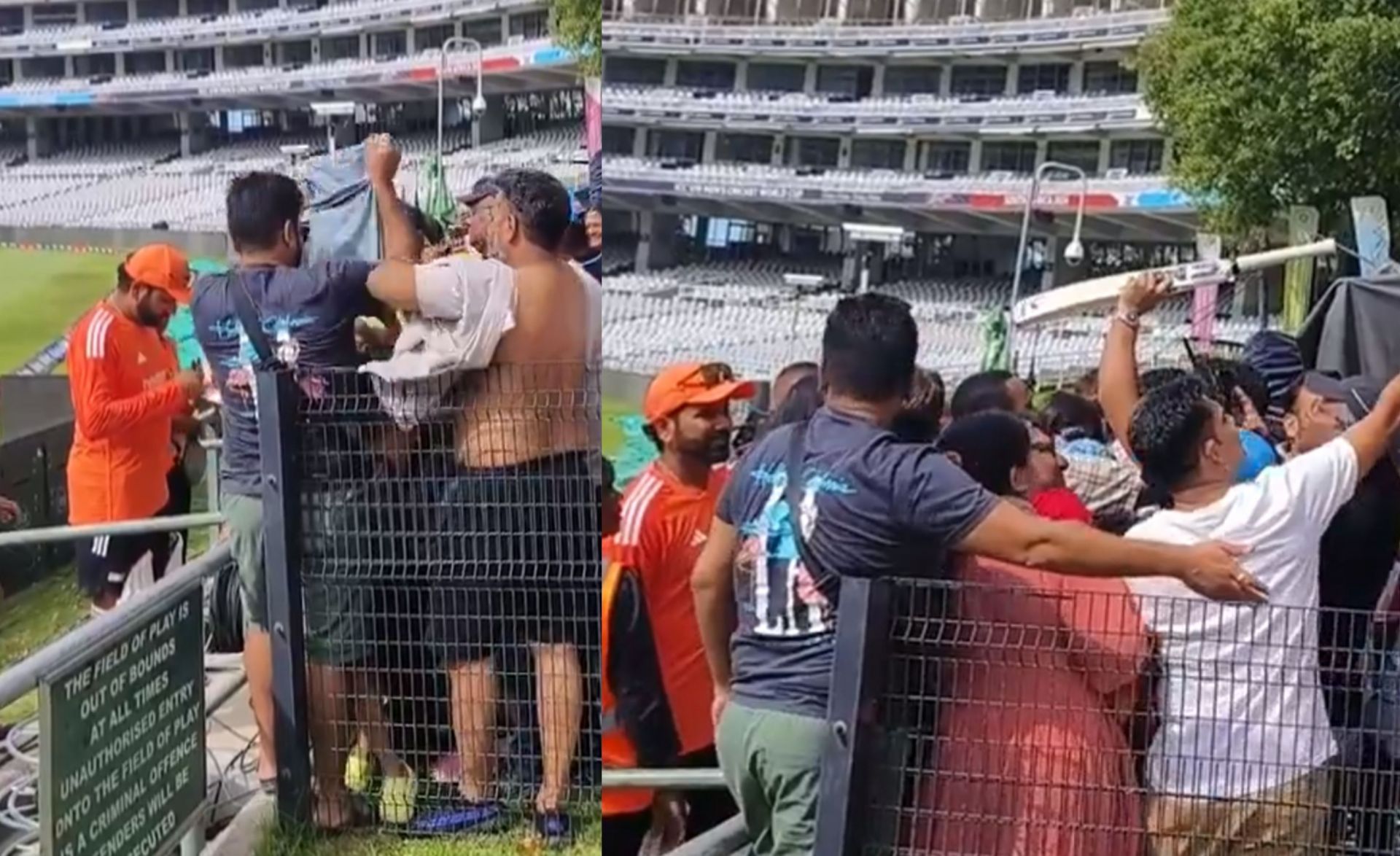 Rohit Sharma with his fans in Cape Town. 