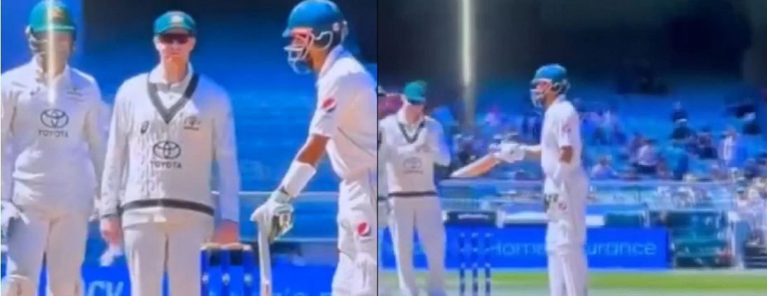 Babar Azam and Steve Smith were involved in a playful banter. (Pic: Screengrab)