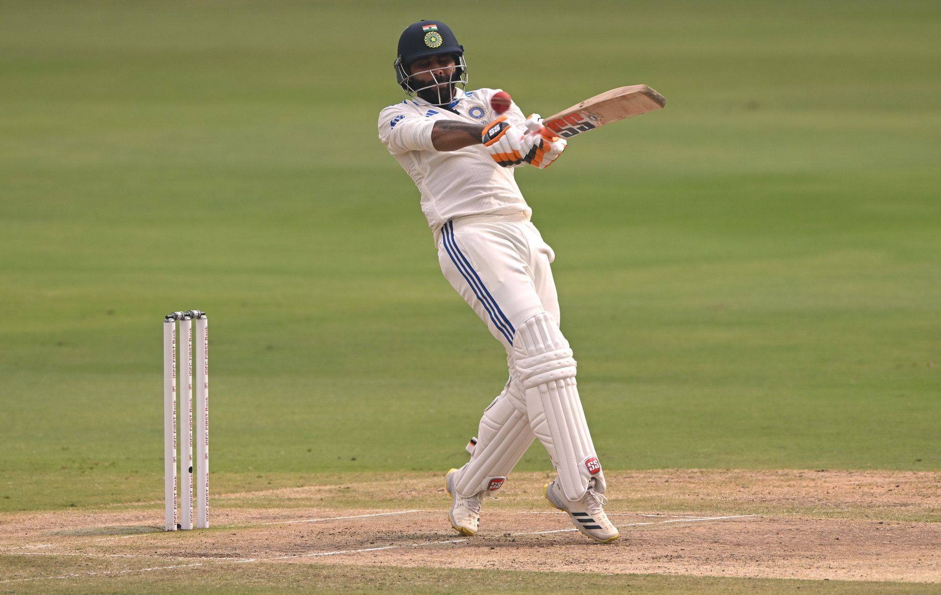 Ravindra Jadeja's hamstring gave way while attempting a quick single.