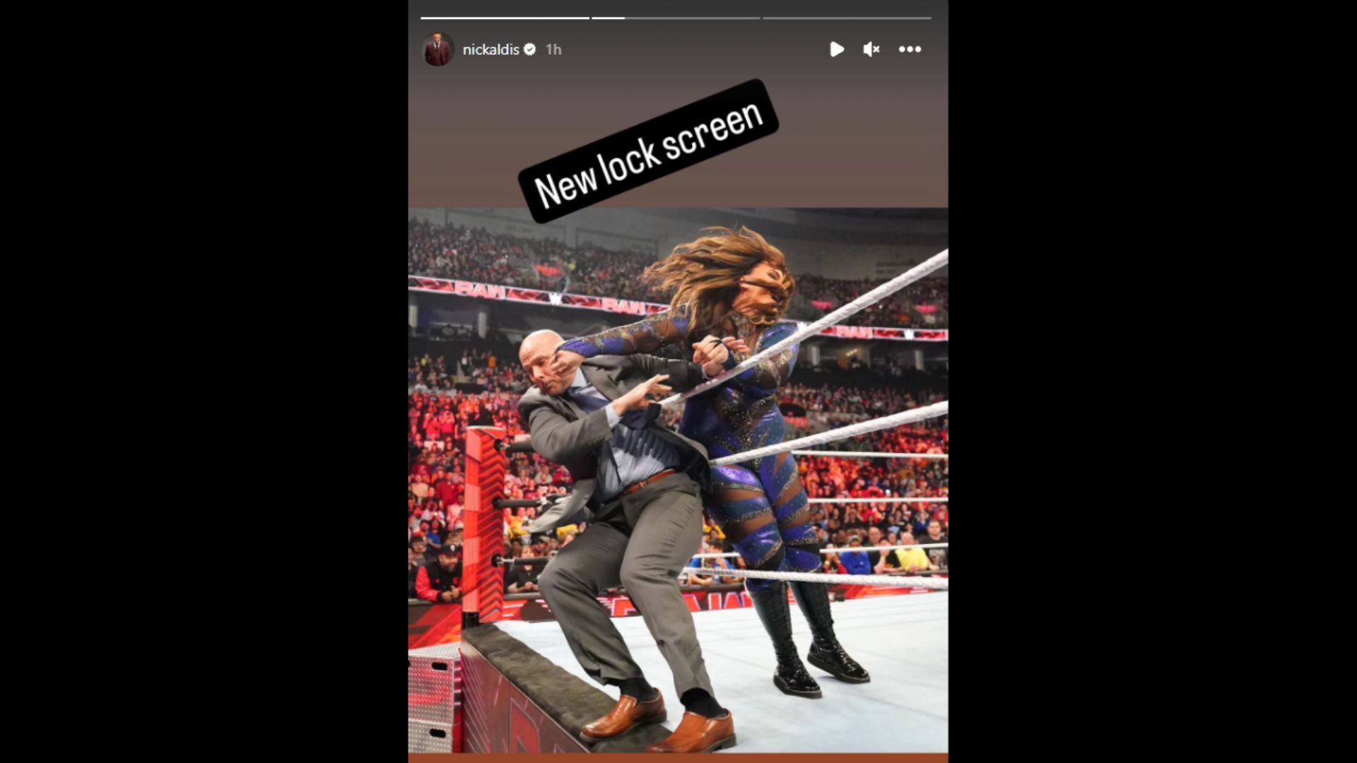 Screenshot of Nick Aldis&#039; Instagram story