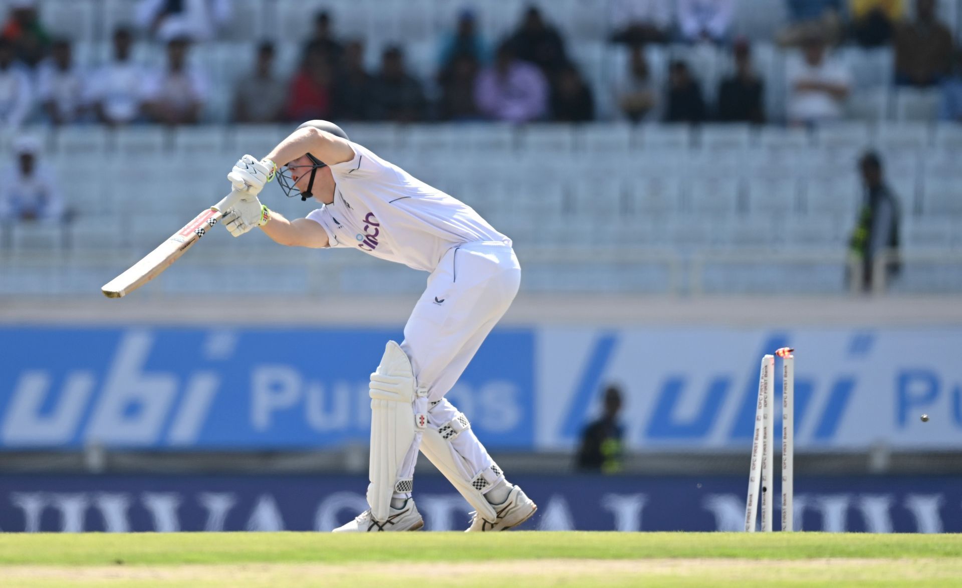 Akash Deep castled Zak Crawley on Day 1 of the Ranchi Test. [P/C: Getty]