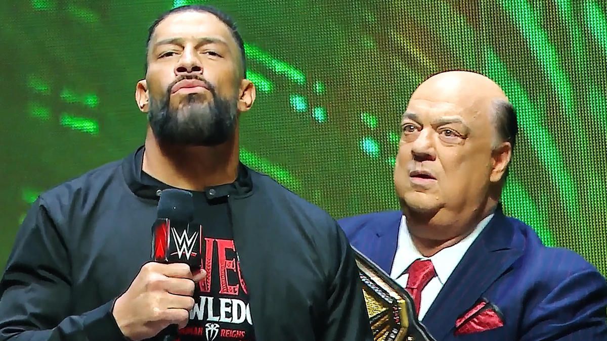 Roman Reigns (left) and Paul Heyman (right)