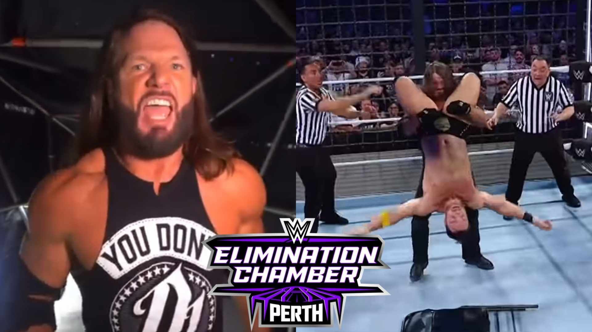 AJ Styles attacked LA Knight at Elimination Chamber: Perth. [Image credits: WWE