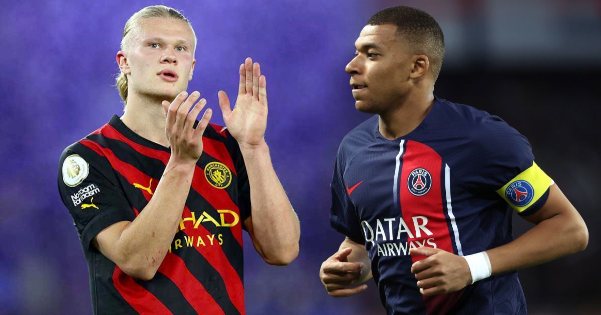 Erling Haaland (left) and Kylian Mbappe
