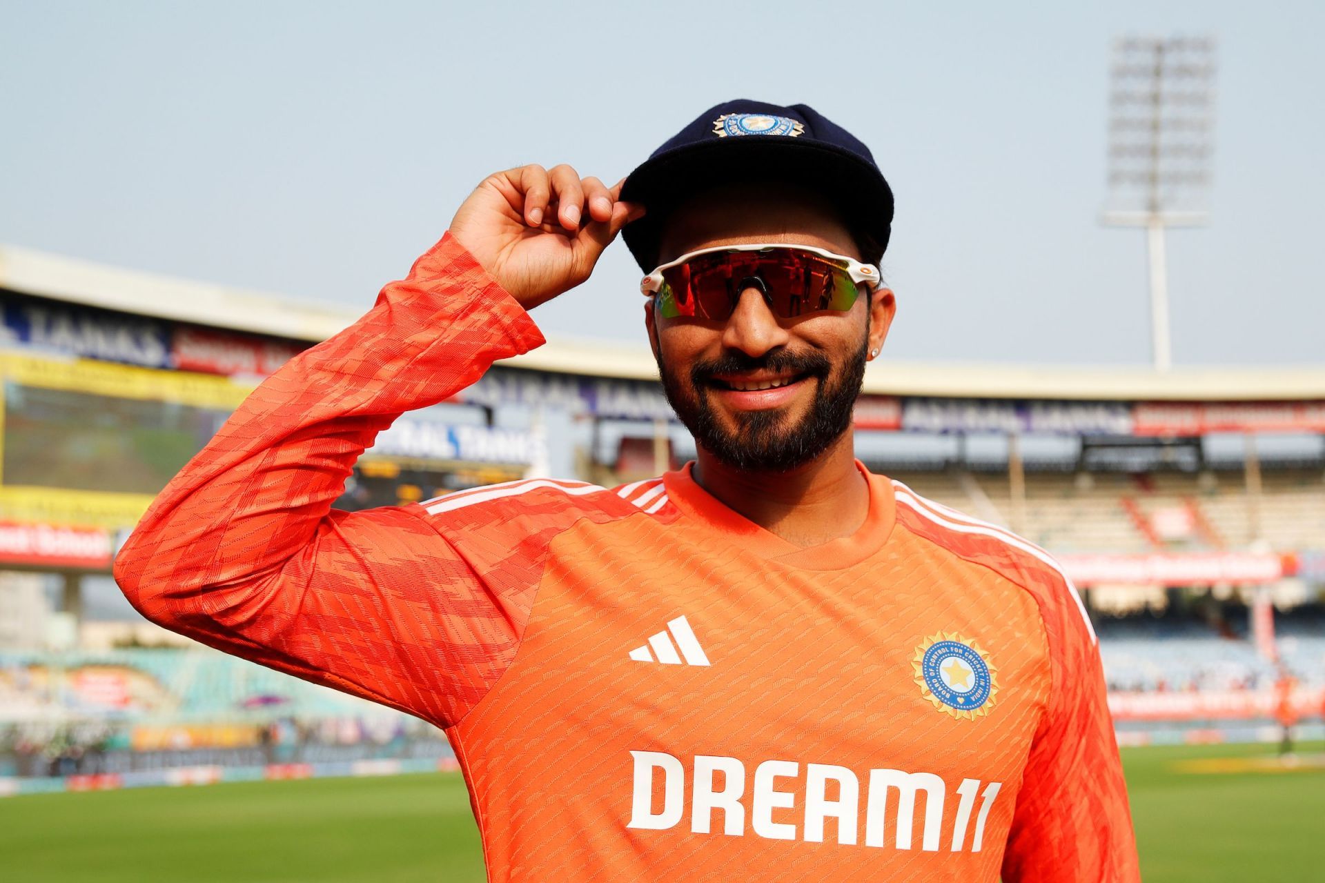 Rajat Patidar with his maiden India cap