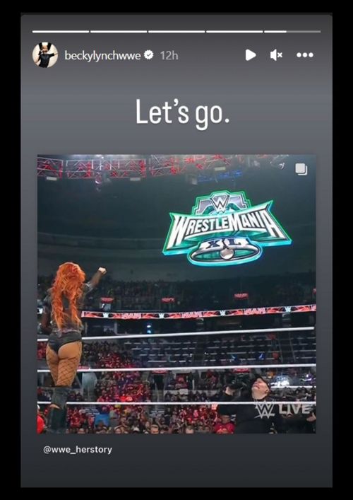 Becky Lynch's Instagram story