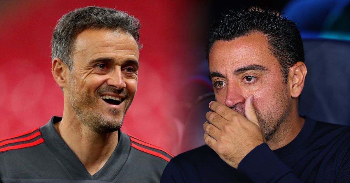 PSG boss Luis Enrique (left) and Barcelona manager Xavi