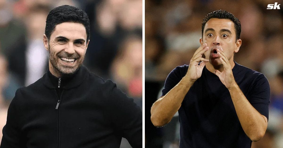  Mikel Arteta (left) and Xavi 